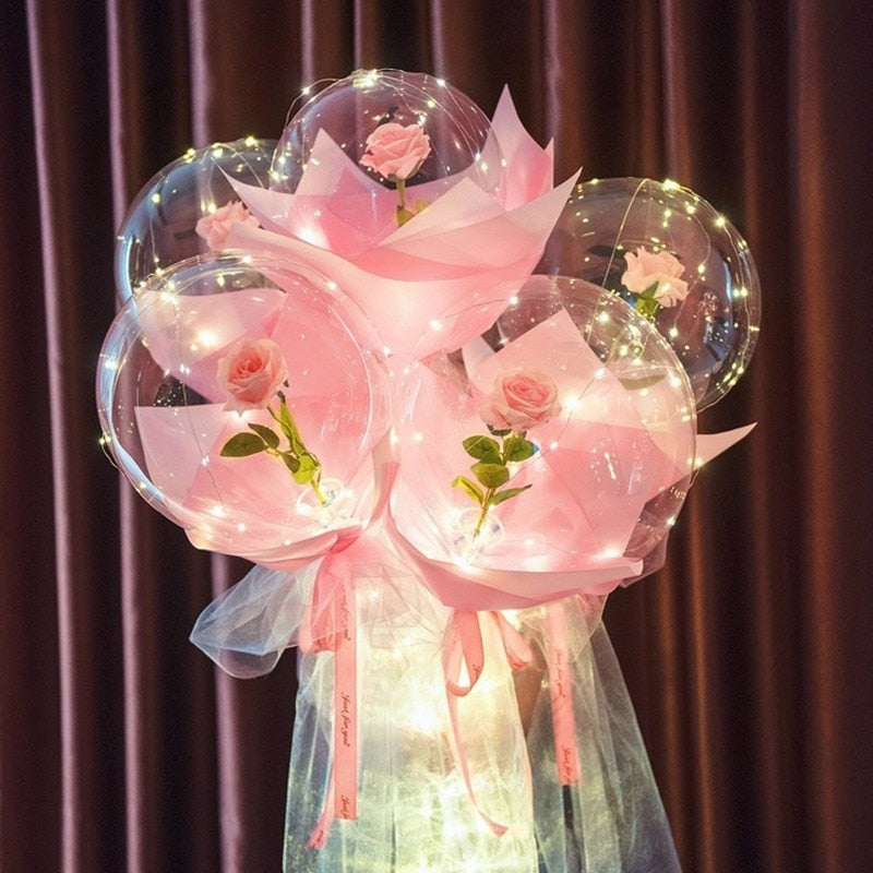 Luminous Balloon Rose Bouquet